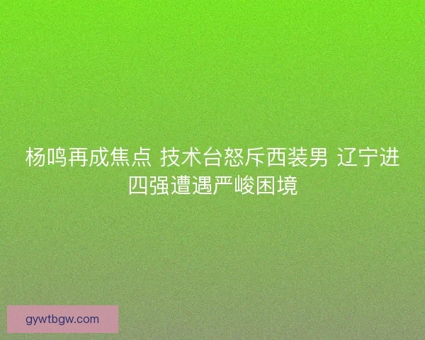 杨鸣再成焦点 技术台怒斥西装男 辽宁进四强遭遇严峻困境